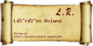 Léránt Roland névjegykártya